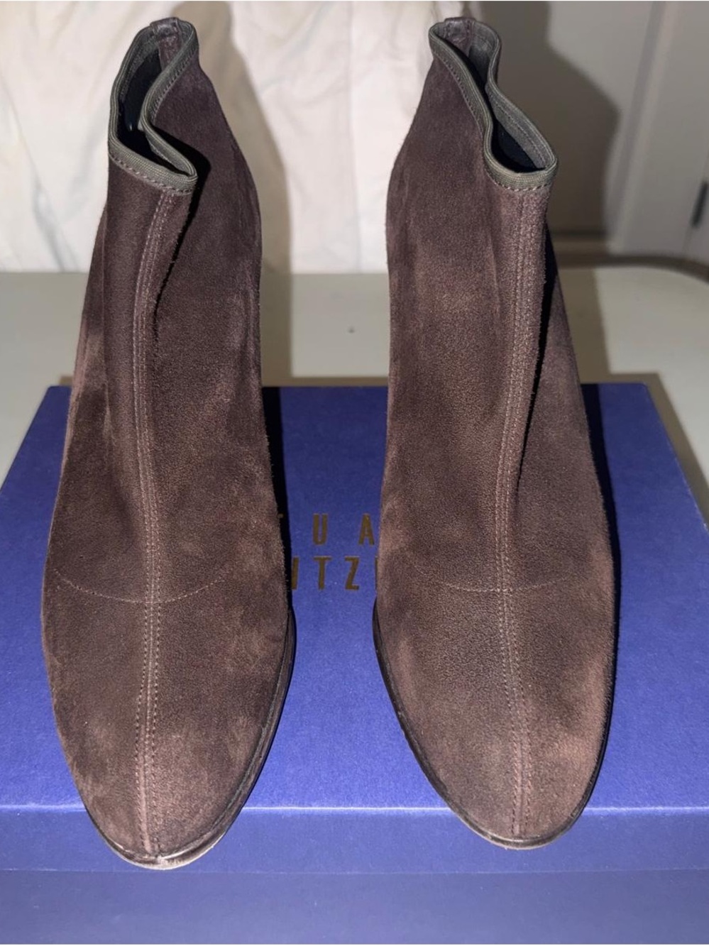 Stuart Weitzman Dark Brown Suede Ankle Boots